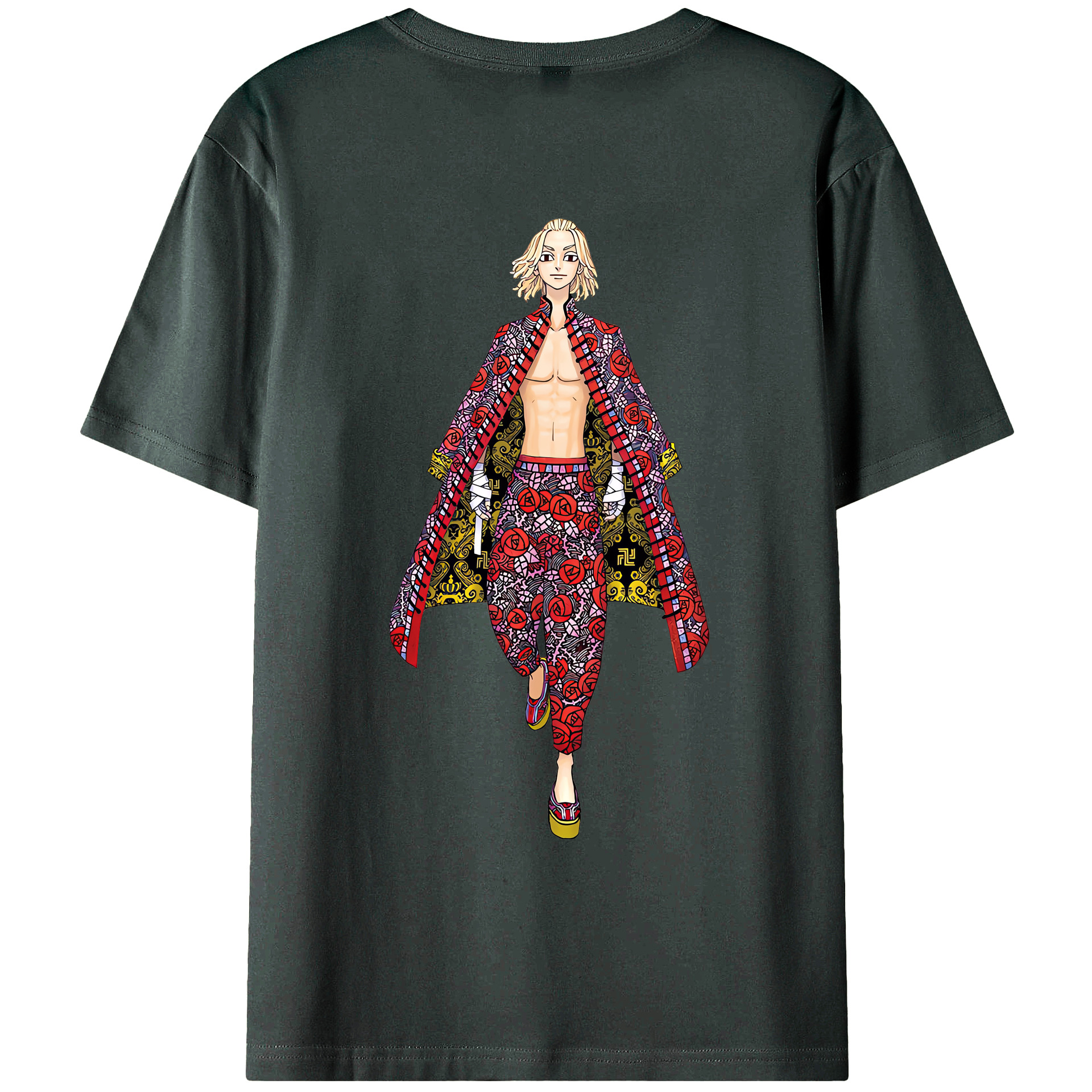 （画像用） 東京リベンジャーズ Tokyo Revengers 綿100％ メンズ半袖Tシャツ（バックプリント） 通気性